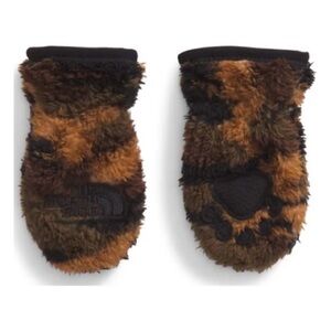 The North Face Brown and Black Fleece Mittens